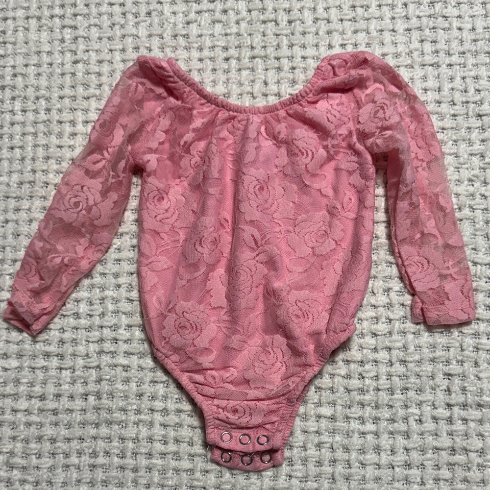 Charming Pink Lace Bodysuit for Kids